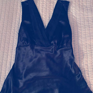 Black silk dress tank top